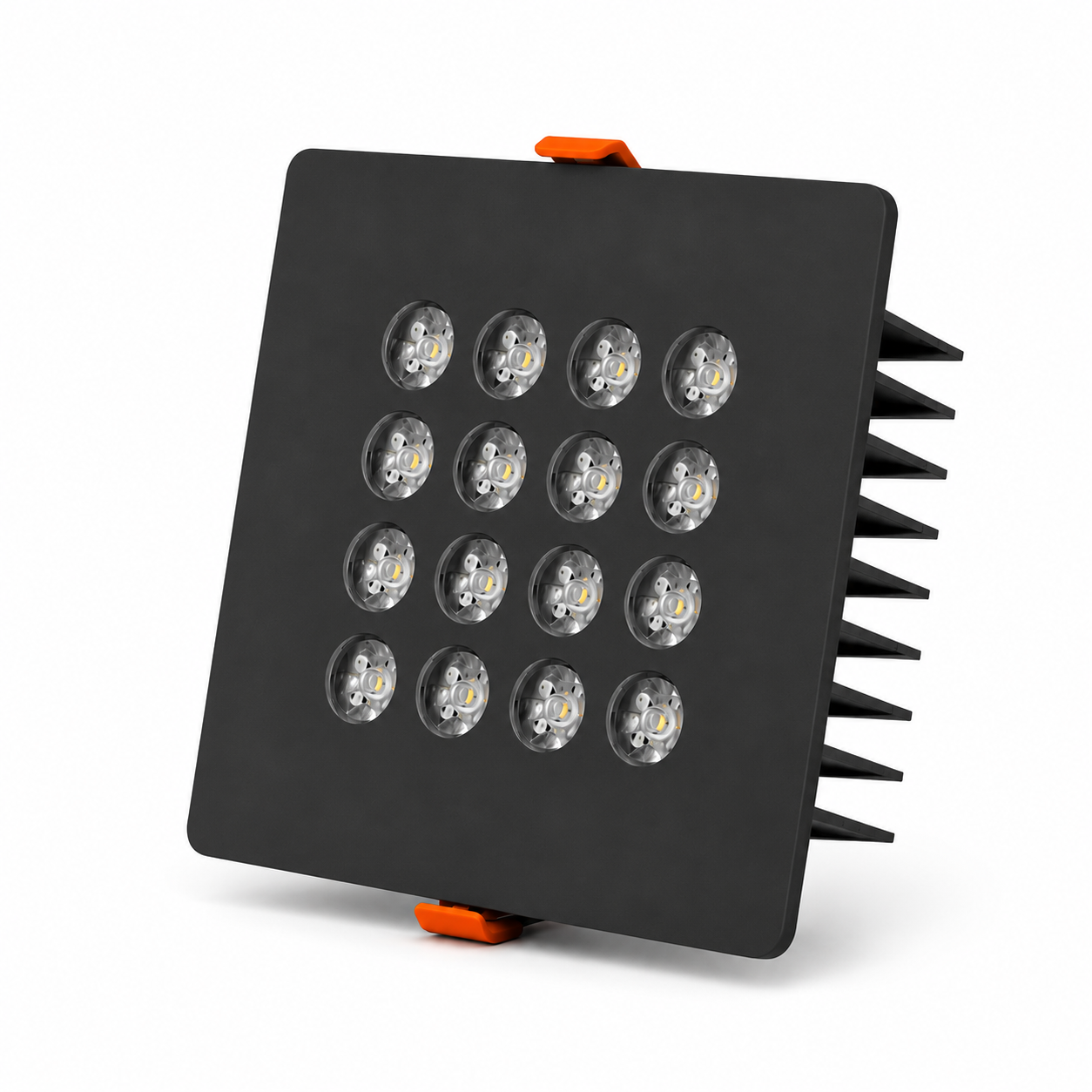 Kare Kuyumcu Led Spot Armatürü 30W 16 Lens Sıva Altı 3000K + 6000K Siyah