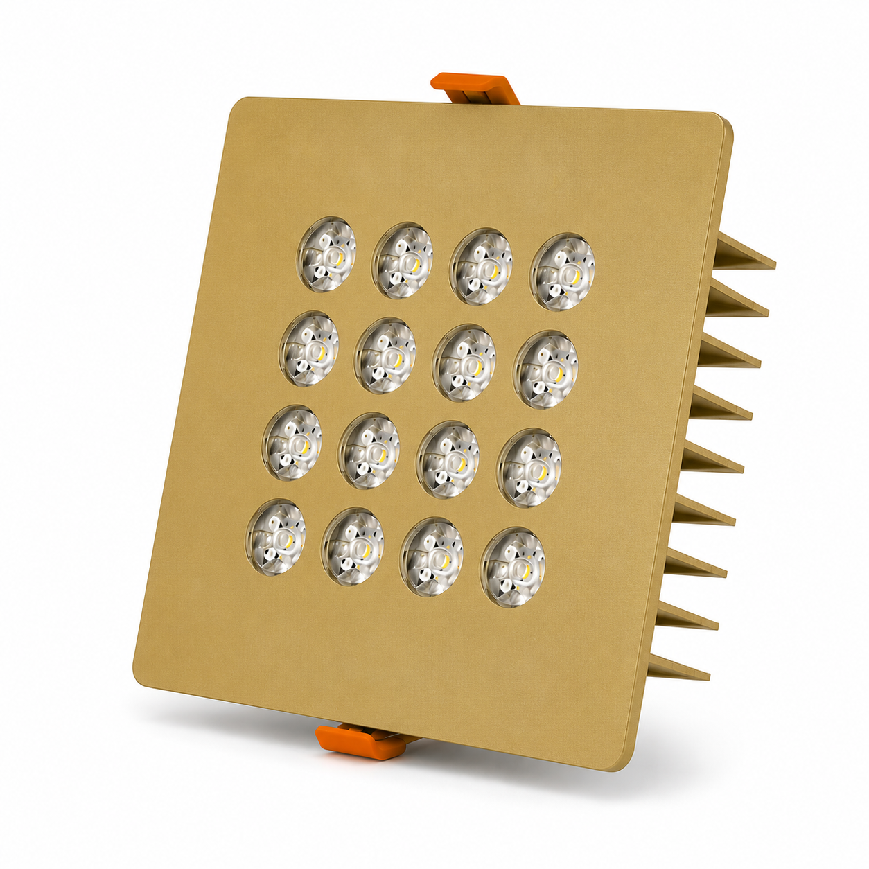 Kare Kuyumcu Led Spot Armatürü 30W 16 Lens Sıva Altı 3000K + 6000K Gold Fırın Boya