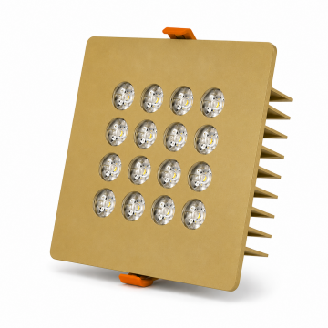 Kare Kuyumcu Led Spot Armatürü 30W 16 Lens Sıva Altı 3000K + 6000K Gold Fırın Boya
