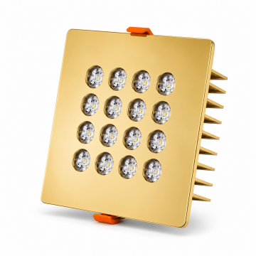 Kare Kuyumcu Led Spot Armatürü 30W 16 Lens Sıva Altı 3000K + 6000K Gold Kaplama