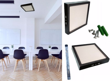 Noas 24W Sıva Üstü Kare Led Panel Siyah Kasa Beyaz Işık YL15-2400-S