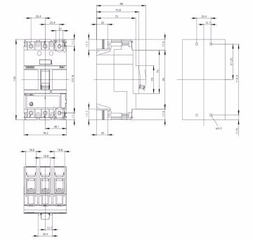Siemens 88-125a 3 Kutuplu Termik Ayarlı Kompakt Güç Şalteri 3VA1112-5EE36-0AA0