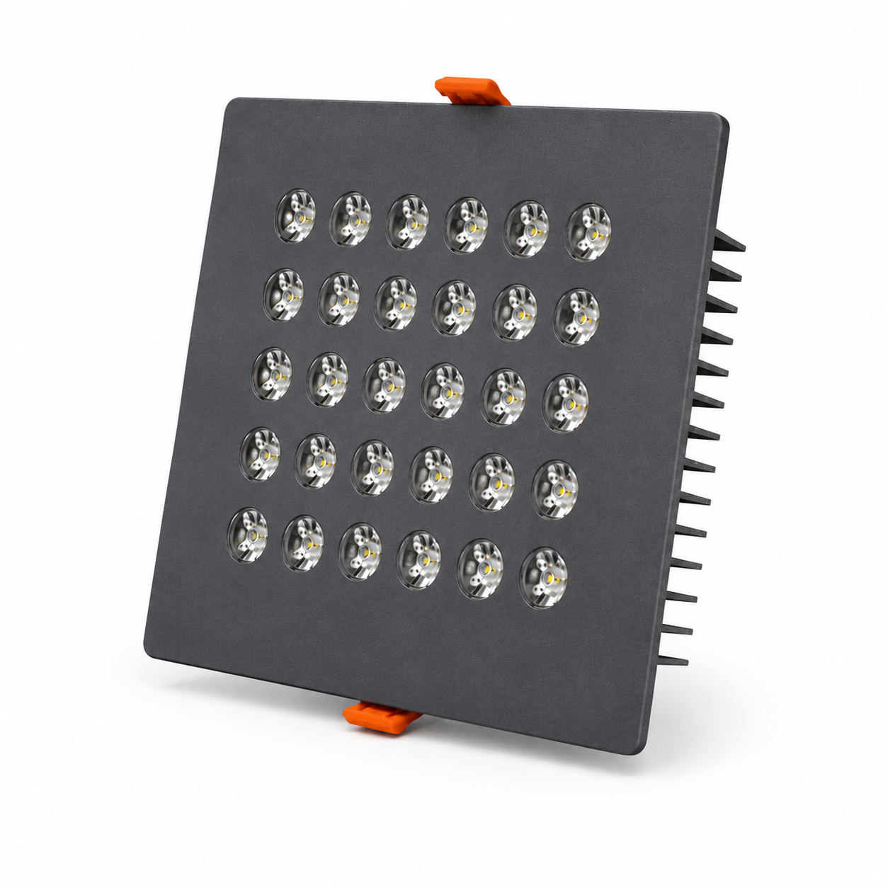 Kare Kuyumcu Led Spot Armatürü 54W 30 Lens Sıva Altı 3000K + 6000K Antrasit