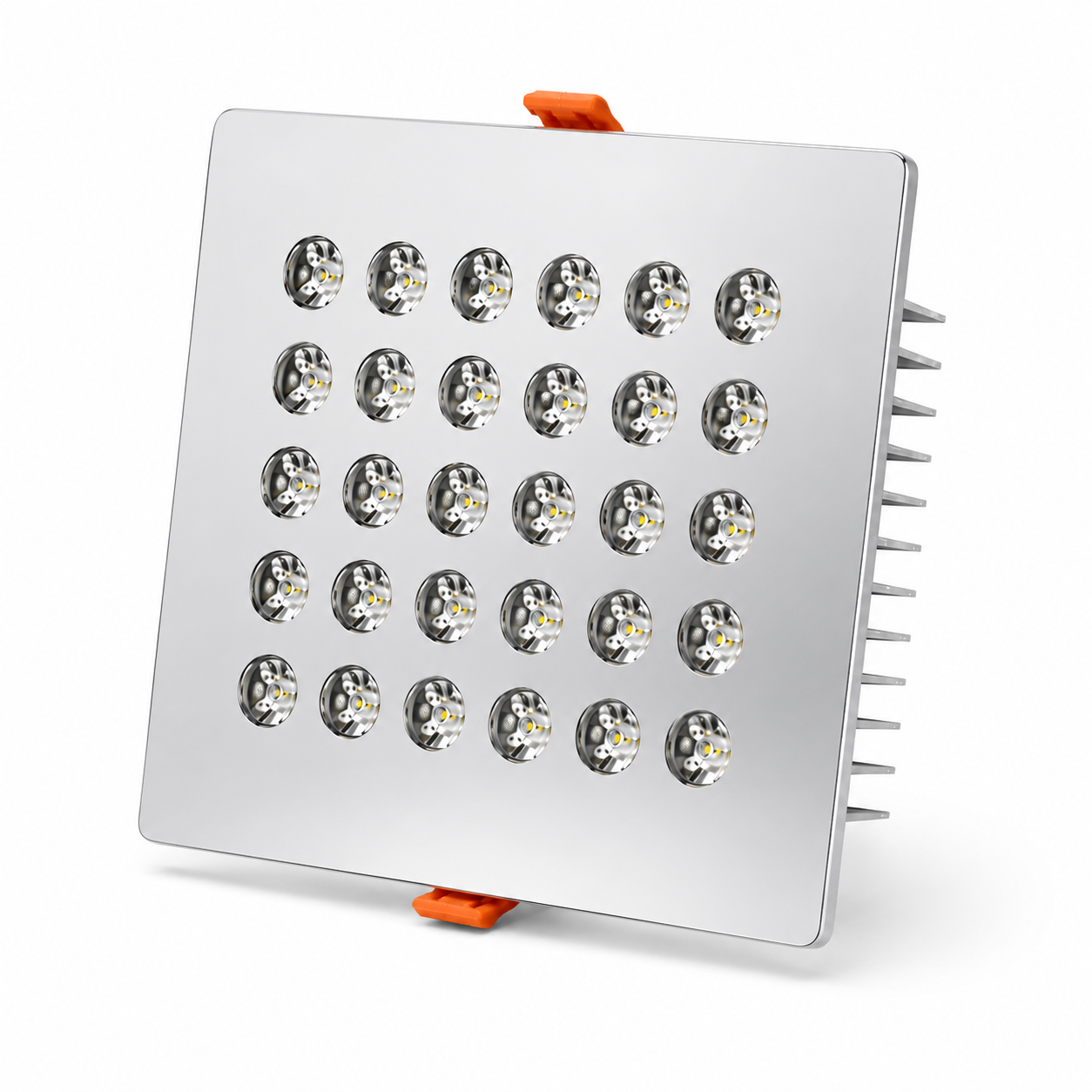 Kare Kuyumcu Led Spot Armatürü 54W 30 Lens Sıva Altı 3000K + 6000K Krom