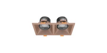 Goya 2x8 Watt İkili Kare Dimlenebilir Samsung Ledli Spot Armatür GY 1737-8 3000  K (Gün Işığı) - Siyah - Rose - Dimli
