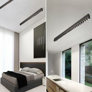 Samsung Ledli Sıva Üstü Tam Mercekli Led Lineer Armatür 3x4 Cm Profil 106 Cm Linear Aydınlatma