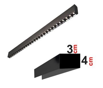 Tam Mercekli Led Linear Aydınlatma 106Cm Samsung Led Sıva Üstü Lineer Armatür 3x4 Cm Kasa