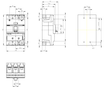 Siemens 440-630a 3 Kutuplu Termik Ayarlı Kompakt Güç Şalteri 3VA1463-5EF32-0AA0