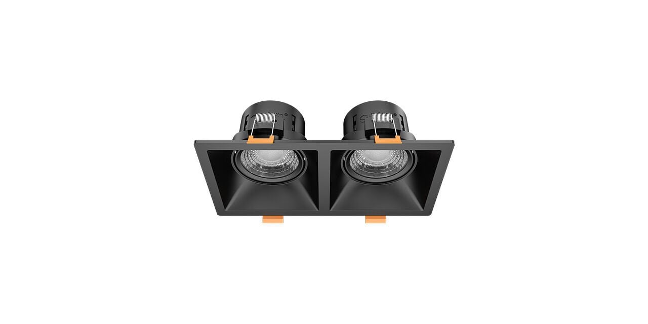 Goya 2x8 Watt İkili Kare Dimlenebilir Samsung Ledli Spot Armatür GY 1737-8 3000  K (Gün Işığı) - Siyah - Siyah - Dimsiz