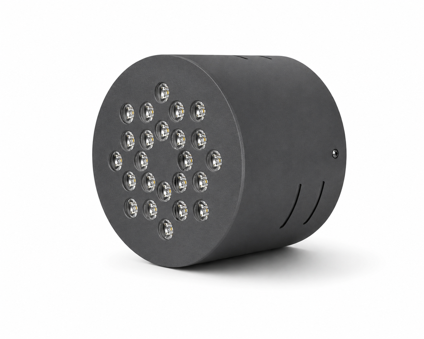 Yuvarlak Kuyumcu Led Spot Armatürü 44W 24 Lens Sıva Üstü 3000K + 6000K Antrasit