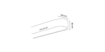 Goya 64 Watt Samsung Ledli Dekoratif Sarkıt Oval Dikdörtgen Davul Linear Aydınlatma 150CM GY 8110-150