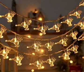 Animasyonlu Geyik Set Led Yılbaşı Perde Süsü 60-90 Cm 3 Metre Geyik Yılbaşı Süsü SNC-707