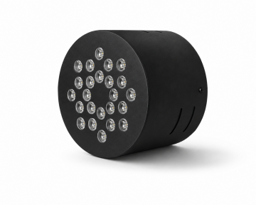 Yuvarlak Kuyumcu Led Spot Armatürü 44W 24 Lens Sıva Üstü 3000K + 6000K Siyah