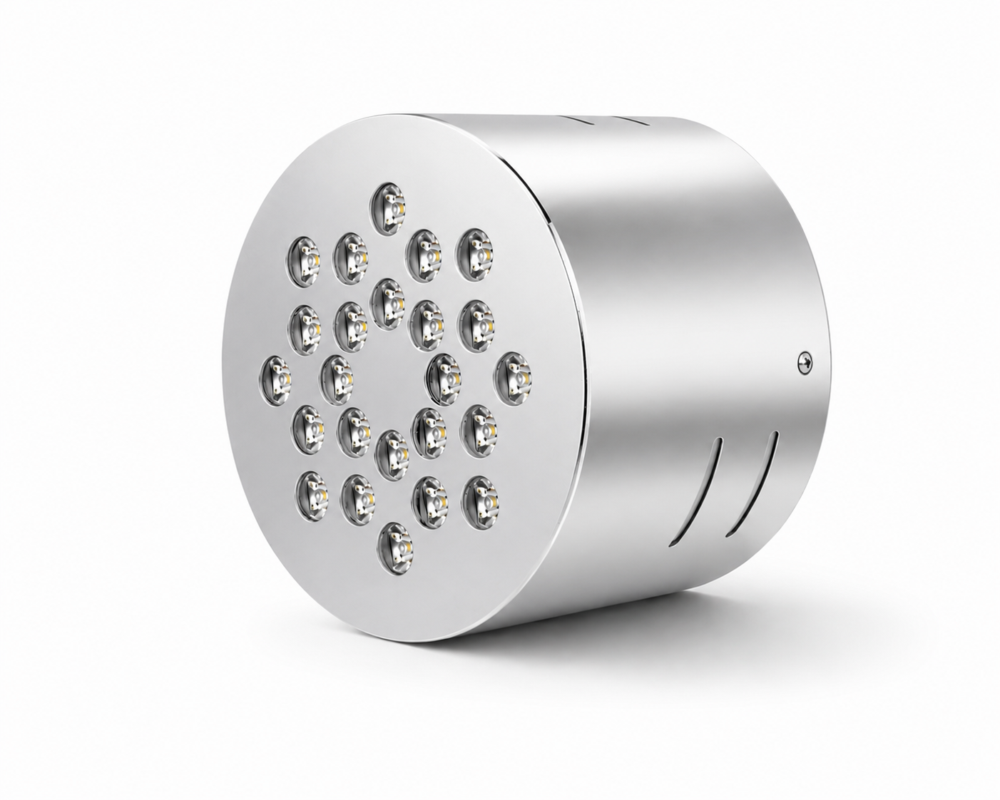 Yuvarlak Kuyumcu Led Spot Armatürü 44W 24 Lens Sıva Üstü 3000K + 6000K Krom
