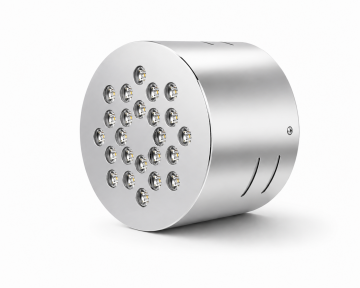 Yuvarlak Kuyumcu Led Spot Armatürü 44W 24 Lens Sıva Üstü 3000K + 6000K Krom