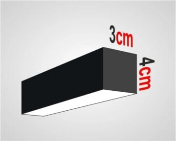 Samsung Ledli Sıva Üstü Mercekli Led Lineer Armatür 3x4 Cm Profil 225 Cm Linear Aydınlatma