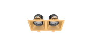 Goya 2x8 Watt İkili Kare Dimlenebilir Samsung Ledli Spot Armatür GY 1737-8 4000K (Natural Işık) - Siyah - Gold - Dimli