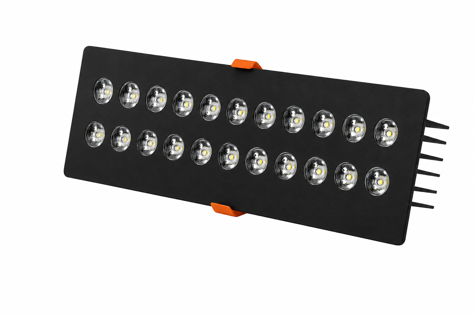 Dikdörtgen Kuyumcu Led Spot Armatürü 32W 18 Lens Sıva Altı 3000K + 6000K Siyah