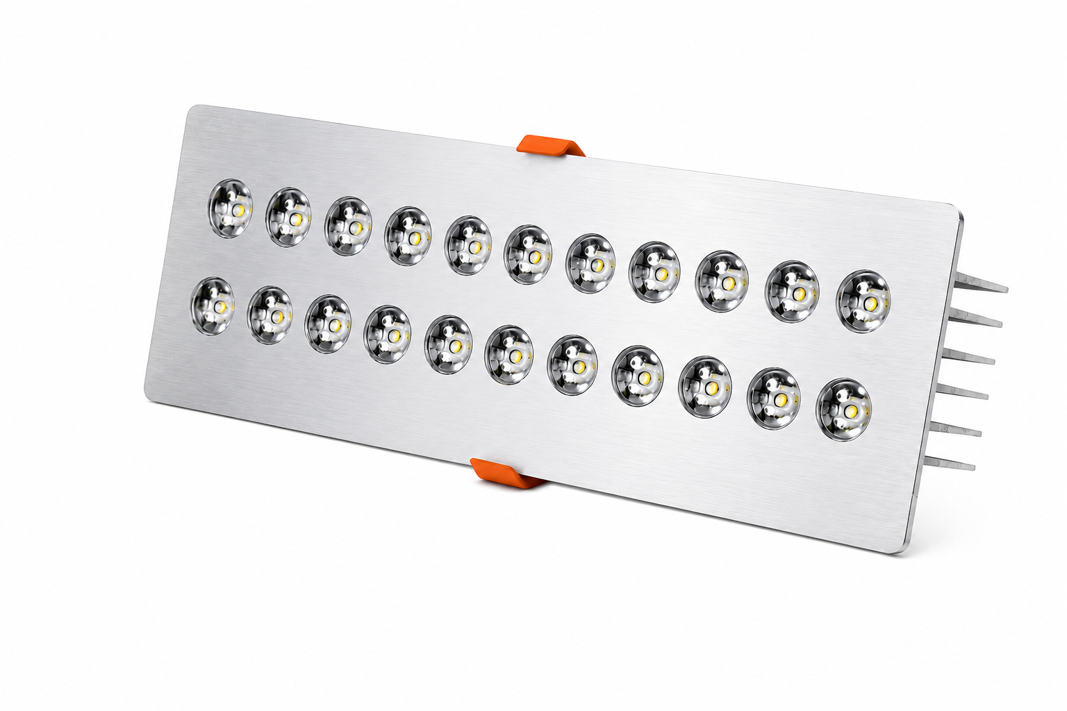 Dikdörtgen Kuyumcu Led Spot Armatürü 32W 18 Lens Sıva Altı 3000K + 6000K Krom