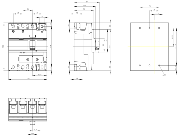 Siemens 440-630a 4 Kutuplu Termik Ayarlı Kompakt Güç Şalteri 3VA1463-4EF42-0AA0