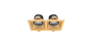 Goya 2x8 Watt İkili Kare Dimlenebilir Samsung Ledli Spot Armatür GY 1737-8 6500K (Beyaz Işık) - Siyah - Gold - Dimli