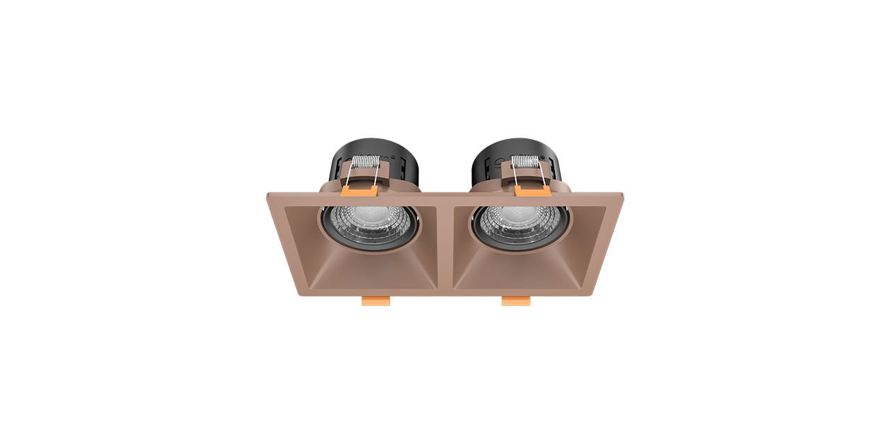 Goya 2x8 Watt İkili Kare Dimlenebilir Samsung Ledli Spot Armatür GY 1737-8 6500K (Beyaz Işık) - Siyah - Rose - Dimli