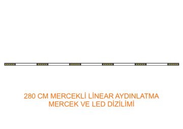 Mercekli Led Linear Aydınlatma 280Cm Samsung Led Sıva Üstü Lineer Armatür 3x4 Cm Kasa