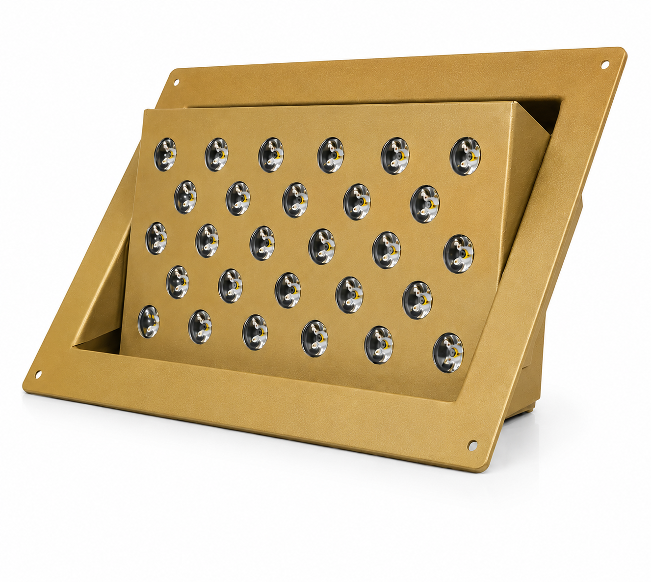 Dikdörtgen Oynar Başlıklı Kuyumcu Led Spot 50W 28 Lens Sıva Altı 3000K + 6000K Gold Fırın Boya