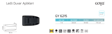 Goya 7W Dış Mekan Dekoratif Led Duvar Aplik Aydınlatma GY 6215