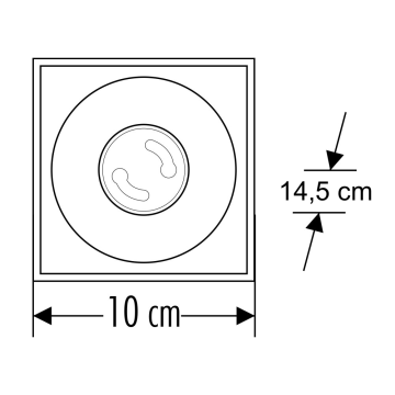 Cata Bergama Siyah Gold Sıva Üstü Kare Dekoratif Spot Armatür ct-5420