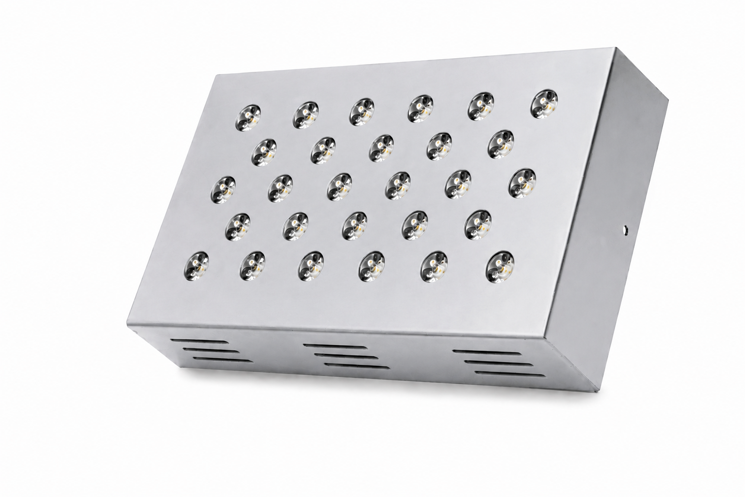 Dikdörtgen Kuyumcu Led Spot Armatürü 50W 28 Lens Sıva Üstü 3000K + 6000K Krom