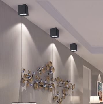 Cata Bergama Siyah Platin Sıva Üstü Kare Dekoratif Spot Armatür ct-5420