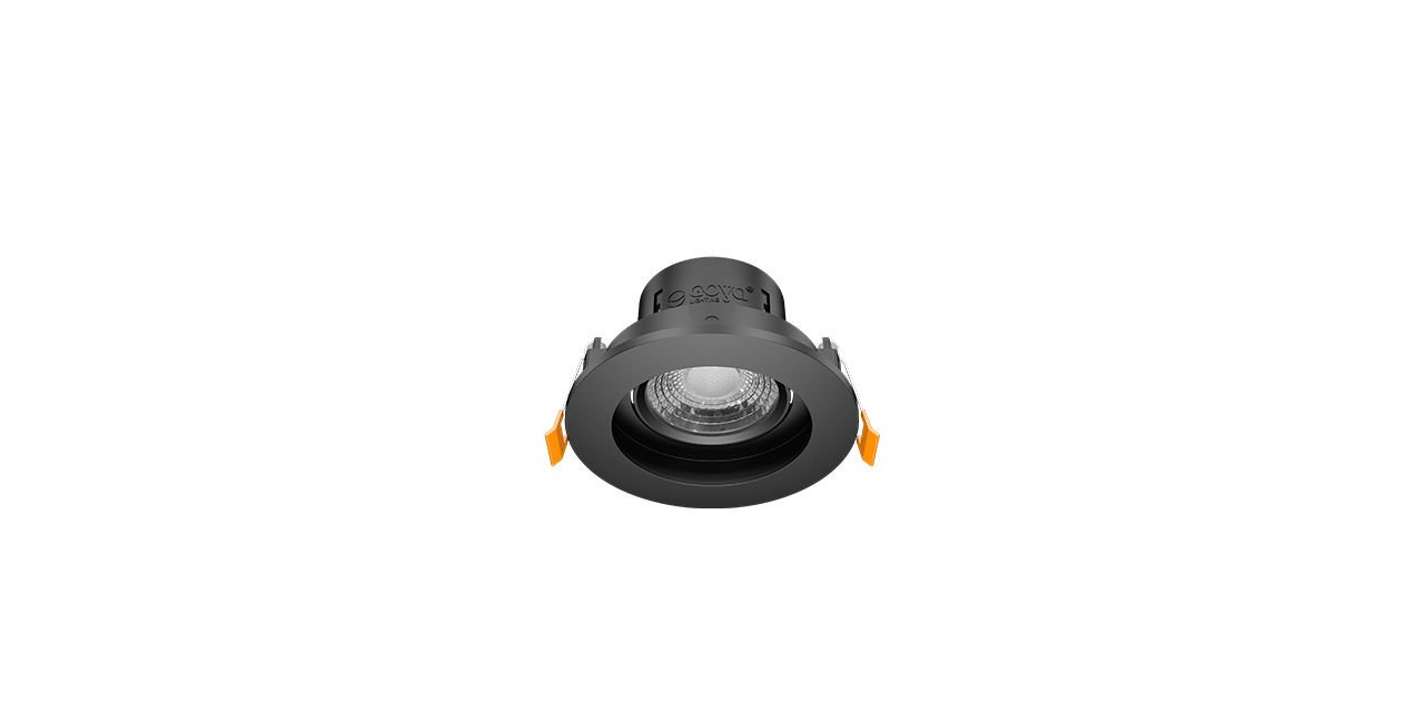 Goya 8 Watt Yuvarlak Dimlenebilir Samsung Ledli Spot Armatür GY 1741-8 2700K (Sarı Işık) - Siyah - Siyah - Dimsiz