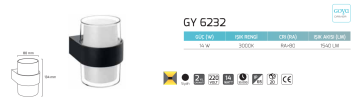 Goya 14W Dış Mekan Dekoratif Led Duvar Aplik Aydınlatma GY 6232
