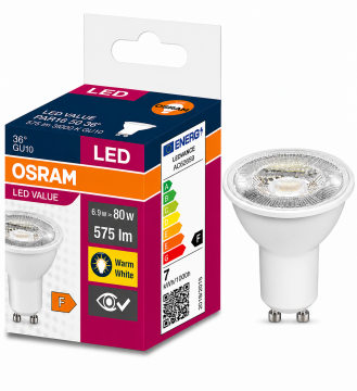 Osram 6,9 Watt GU10 Duylu Çanak Ampul 3000K Gün Işığı AC62659