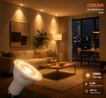 Osram 6,9 Watt GU10 Duylu Çanak Ampul 3000K Gün Işığı AC62659