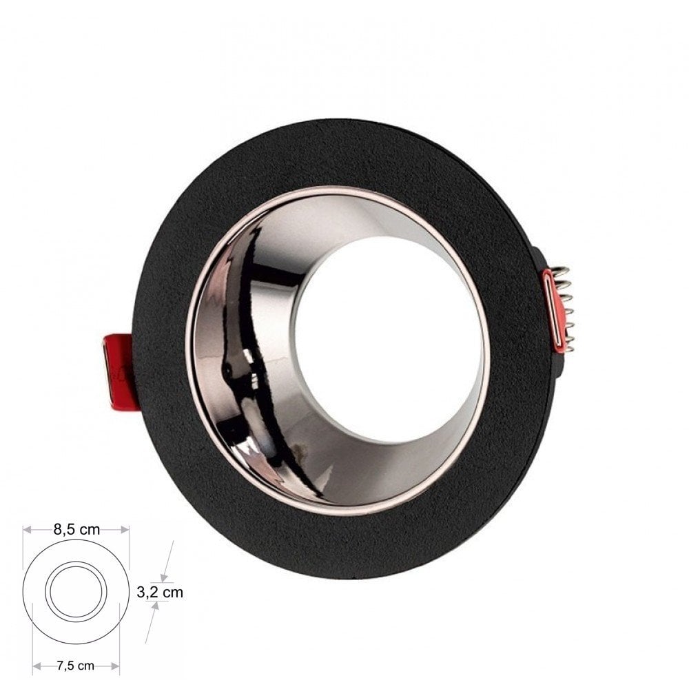 Cata Jaguar Yuvarlak Siyah Platin Dekoratif Boş Kasa Spot ct-5047