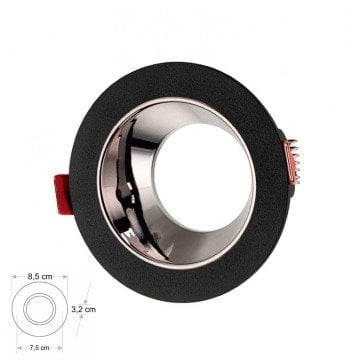 Cata Jaguar Yuvarlak Siyah Platin Dekoratif Boş Kasa Spot ct-5047