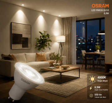 Osram 6,9 Watt GU10 Duylu Çanak Ampul 4000K Natural Işık AC62660