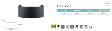 Goya 6W Dış Mekan Dekoratif Led Duvar Aplik Aydınlatma GY 6223
