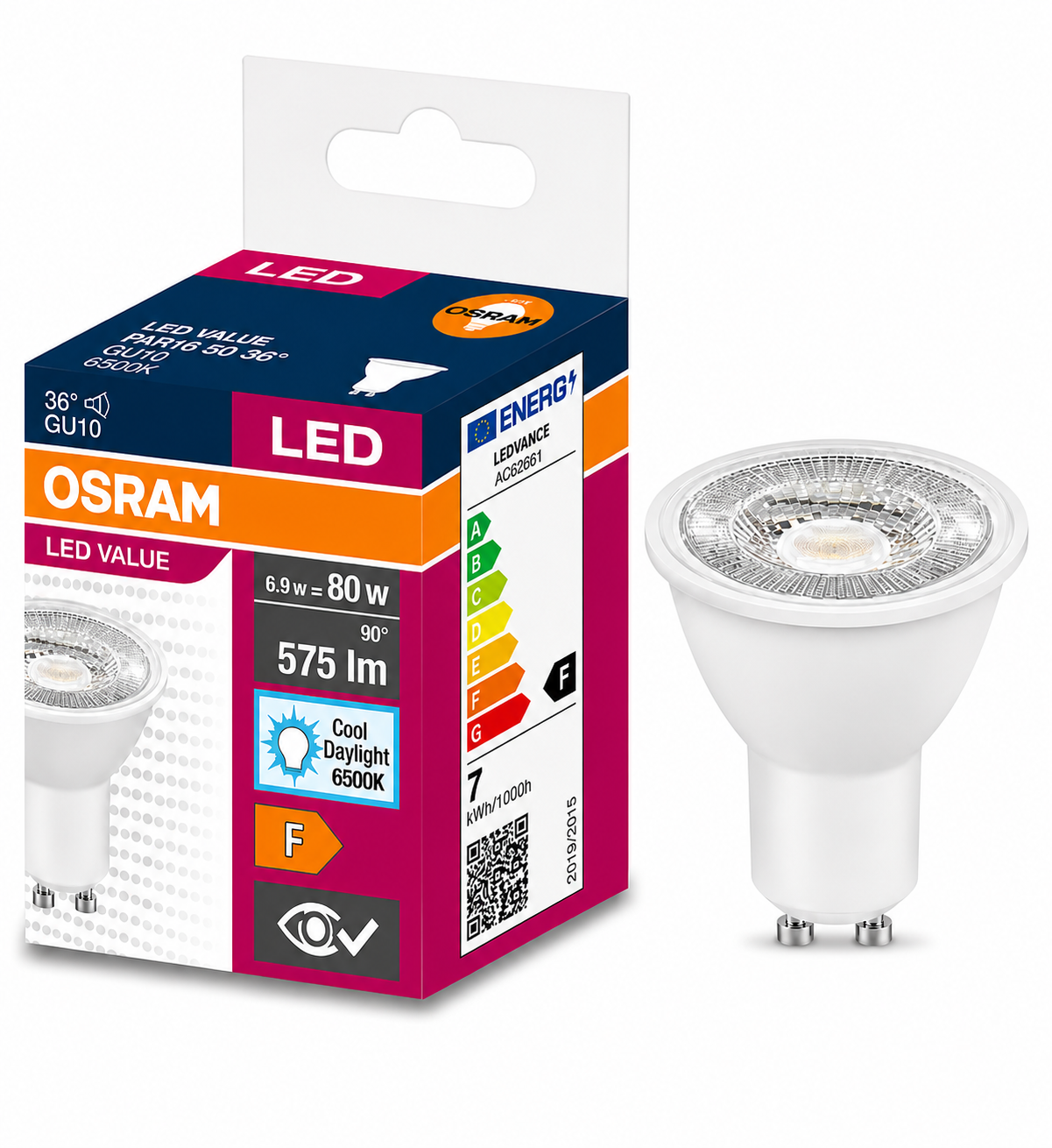 Osram 6,9 Watt GU10 Duylu Çanak Ampul 6500K Beyaz Işık AC62661