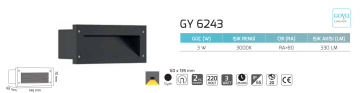Goya 3W Dış Mekan Dekoratif Led Duvar Aplik Aydınlatma GY 6243