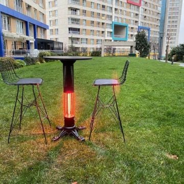 Hottable Tekno Plus Kumandalı Masa Tipi Dış Mekan Kafe Restorant İnfrared Isıtıcı 1500 Watt