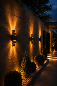 Kirpi 8 Watt Antrasit Kasa Led Amber Işık Duvar Aplik