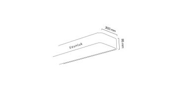 Goya 128 Watt Samsung Ledli Dekoratif Sarkıt Oval Dikdörtgen Davul Linear Aydınlatma 150CM GY 8111-150