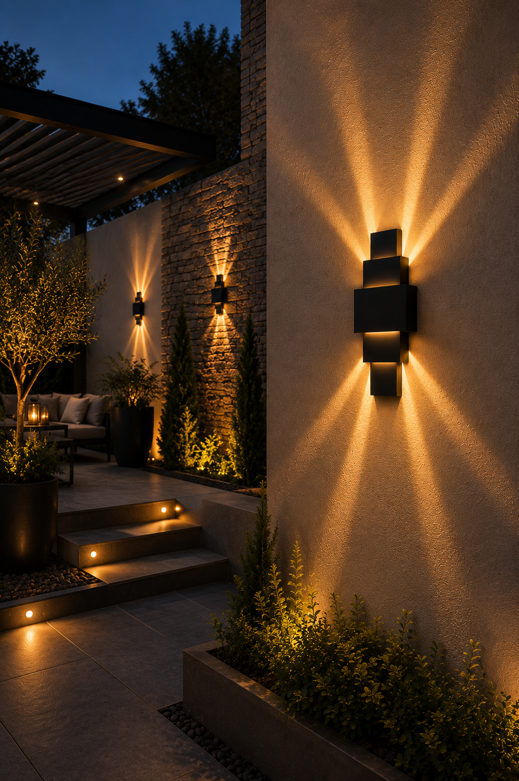 Kirpi 8 Watt Siyah Kasa Led Gün Işığı Duvar Aplik