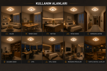 Eris Modern Dekoratif Kare Plafonyer Led Avize Aydınlatma 3 Renk Modlu KOZ8050