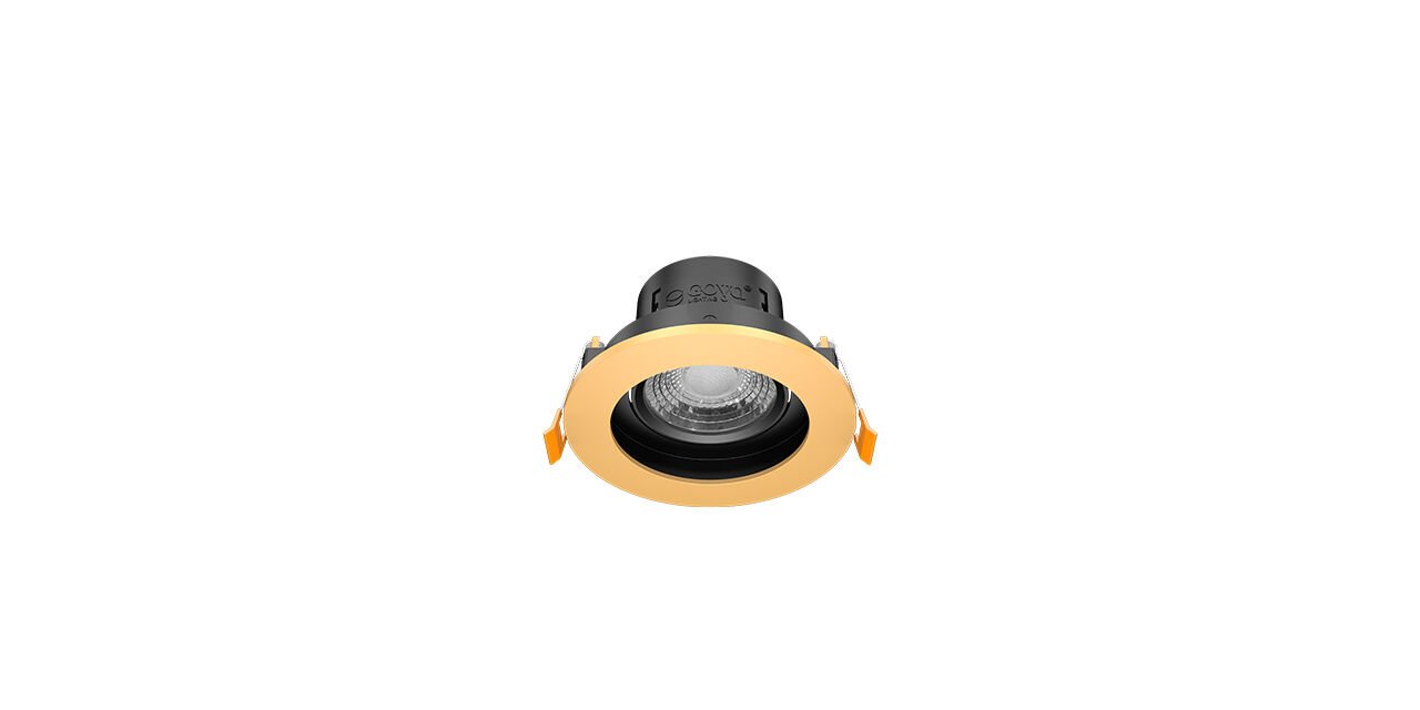 Goya 8 Watt Yuvarlak Dimlenebilir Samsung Ledli Spot Armatür GY 1741-8 3000  K (Gün Işığı) - Siyah - Gold - Dimsiz