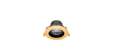 Goya 8 Watt Yuvarlak Dimlenebilir Samsung Ledli Spot Armatür GY 1741-8 3000  K (Gün Işığı) - Siyah - Gold - Dimsiz