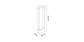 Goya 12W Dış Mekan Modern Led Bahçe Yol Aydınlatması Bollard Aydınlatma GY6251